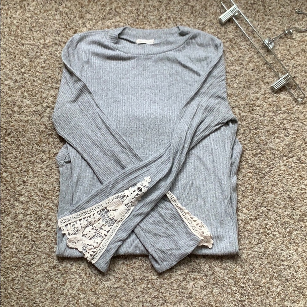 Solid gray sweater dress